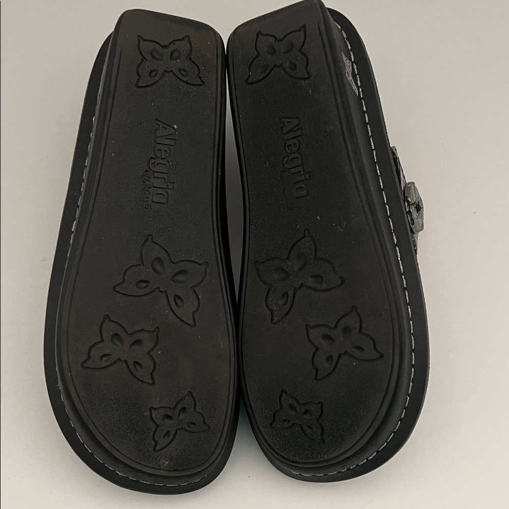 Alegria Black Etched Paloma Mary Jane Shoes Size 38 - Picture 5 of 16